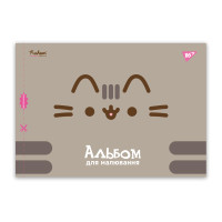 Альбом для рисования YES А4 28 скоба с перфорацией Pusheen