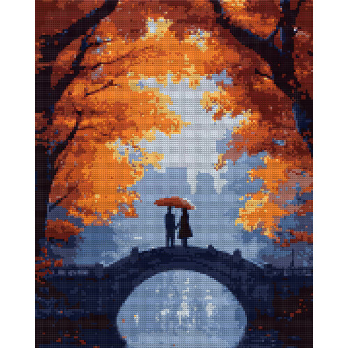 Алмазная мозаика SANTI Осенняя романтика 40х50 см на подрамнике