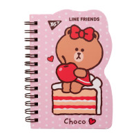 Блокнот на двойной спирали в клетку В7 60 листов Line Friends Choco YES