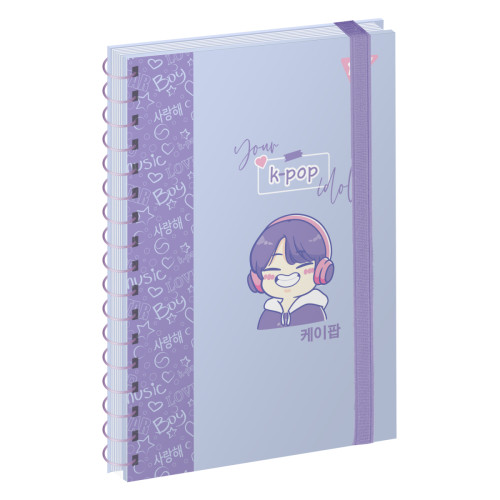 Блокнот на спирали в клетку А6 64 листа 7БЦ YES K-POP