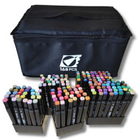 Набор двухсторонних маркеров 168 шт без запаха