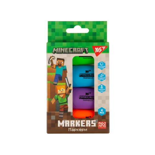 Набор текстовых маркеров Yes Minecraft, 4 шт.