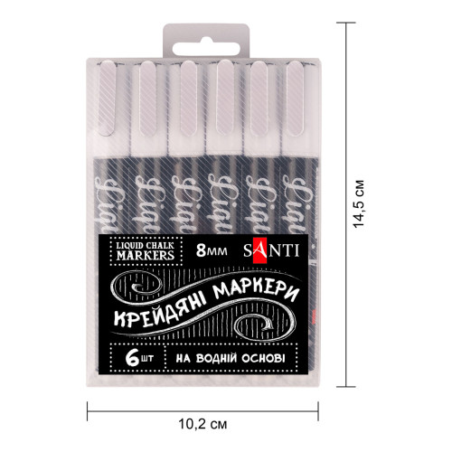 Меловый маркер SANTI белый 8 мм Меловый маркер SANTI белый 8 мм