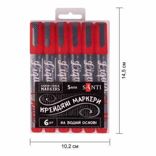 Меловый маркер SANTI красный 5 мм Меловый маркер SANTI красный 5 мм