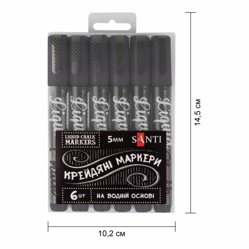 Меловый маркер SANTI черный 5 мм Меловый маркер SANTI черный 5 мм