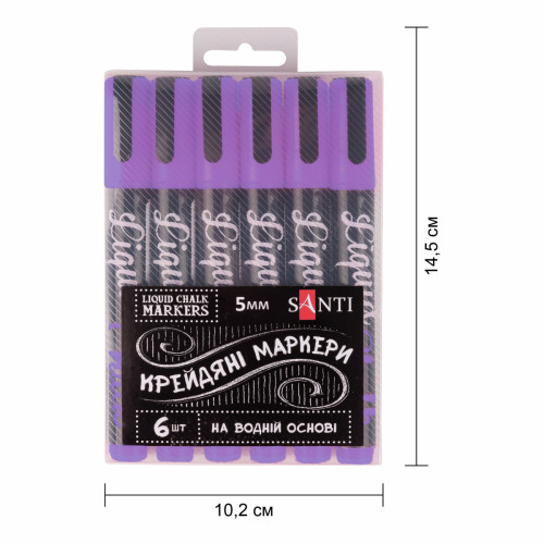 Меловый маркер SANTI фиолетовый 5 мм Меловый маркер SANTI фиолетовый 5 мм