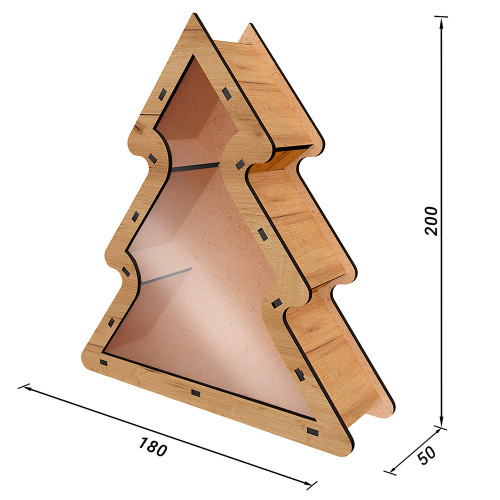 Подарочная коробочка для презентов и сладостей, Футляр Елка, Размер S: 18см х 20см х 5см, Black Подарочная коробочка для презентов и сладостей, Футляр Елка, Размер S: 18см х 20см х 5см, Black