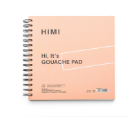 Блокнот на спіралі для гуаші, 21,5х21,5см, 160г/м2, 50л, рожевий, HIMI