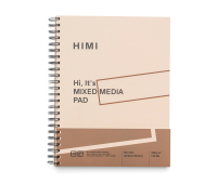 Блокнот на спіралі Mixed Media, 22,9х30,5см, 180г/м2, 40л, HIMI