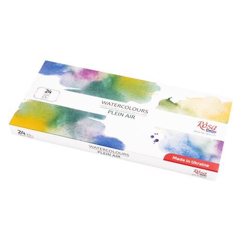 Набор акварельных красок ROSA Studio PLEIN AIR, 24x2,5 мл, кюветы, картонная упаковка