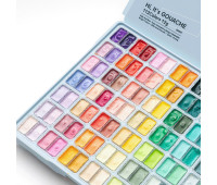 Набір гуашевих фарб HIMI Twin Cup 112x12 мл, блакитний пластиковий пенал