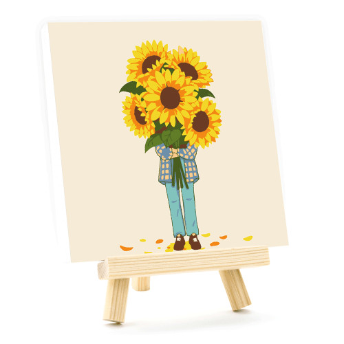 Набор картина по номерам В объятиях солнца, 15x15 см, с мольбертом ROSA START