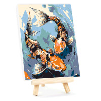 Набір картина за номерами Рибки кої, 15x20 см, з мольбертом ROSA START