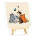 Набор картина по номерам Funny Cats, 15x15 см, с мольбертом ROSA START