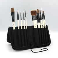 Набор кистей для акварели 10 шт в универсальной пенале-подставке