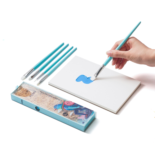 Набор кистей 5шт, круглая/плоская/ 3шт овальная, синий, HIMI Набор кистей 5шт, круглая/плоская/ 3шт овальная, синий, HIMI