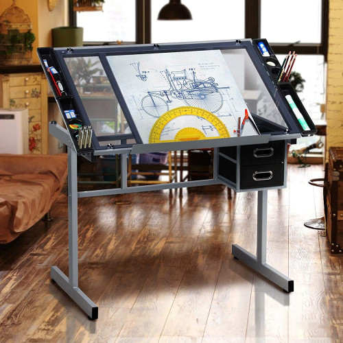 Стол художественный SINOART, 104x60x75 см, закаленное стекло, регулируемый угол наклона Стол художественный SINOART, 104x60x75 см, закаленное стекло, регулируемый угол наклона