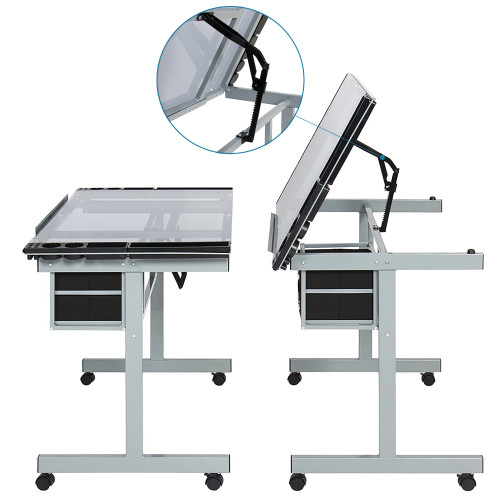 Стол художественный SINOART, 104x60x75 см, закаленное стекло, регулируемый угол наклона Стол художественный SINOART, 104x60x75 см, закаленное стекло, регулируемый угол наклона