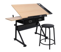 Стіл художній SINOART, 115x61x90 см, дерев'яний, регульований кут нахилу, зі стільцем
