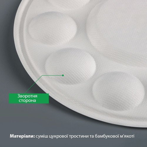 Палитра SINOART, бамбуковая, биоразлагаемая, диаметр 18,7 см, 10 лунок, 10 шт в упаковке Палитра SINOART, бамбуковая, биоразлагаемая, диаметр 18,7 см, 10 лунок, 10 шт в упаковке