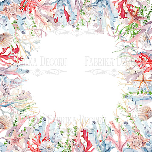 Лист двостороннього паперу для скрапбукінгу Sea soul-4 20,5х20,5 см