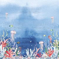 Лист двостороннього паперу для скрапбукінгу Sea soul-3 20,5х20,5 см