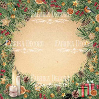 Лист двостороннього паперу для скрапбукінгу Our warm Christmas-4 20,5х20,5 см