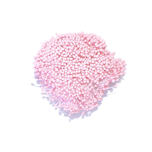 Тычинки декоративные маленькие глянцевые двусторонние Светло-розовый 20 шт