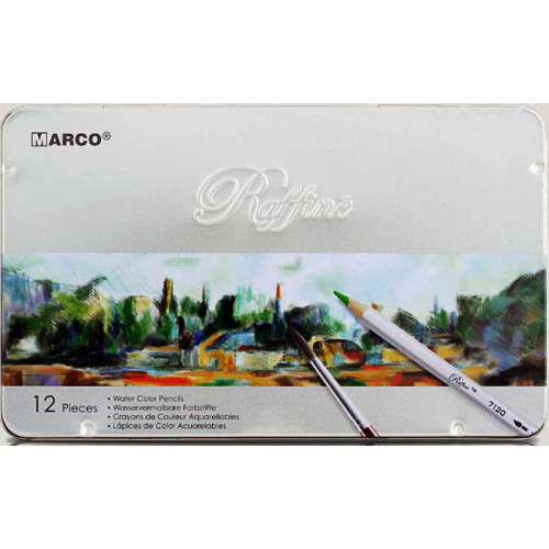Набор акварельных карандашей Raffine в металлическом пенале 7120-TN, 12 шт