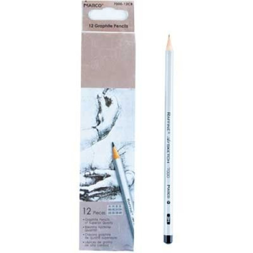 Набір чорнографітних олівців Marco Raffine 12 шт 3Н-4В  