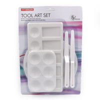 Палитра пластиковая 3 шт с мастихинами 2 шт