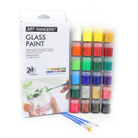 Набор красок для стекла 24 цвета по 15 мл. с кистями Art Nation