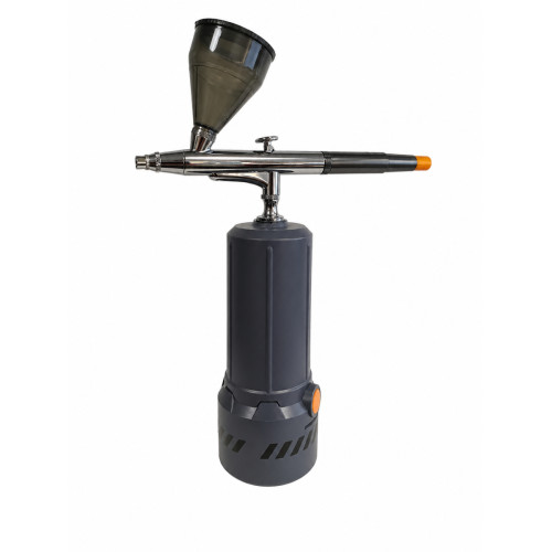 Аккумуляторный аэрограф двойного действия AG-215 с портативным компрессором MK430-215