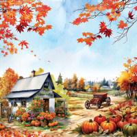 Лист двусторонней бумаги для скрапбукинга Bright Autumn №1129-4 30,5×30,5 см  