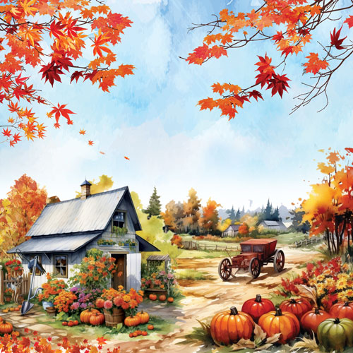 Лист двусторонней бумаги для скрапбукинга Bright Autumn №1129-4 30,5х30,5 см