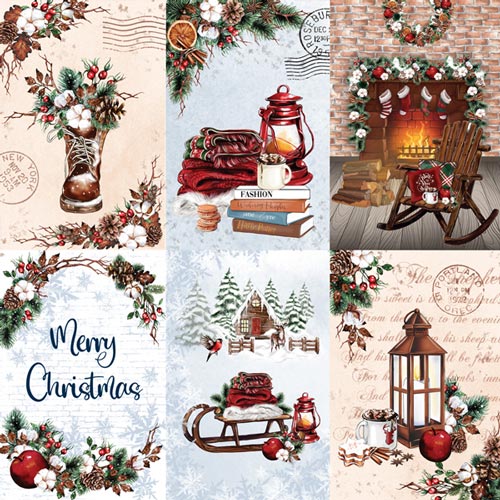 Лист двусторонней бумаги для скрапбукинга Bright Christmas №1123-3 30,5х30,5 см