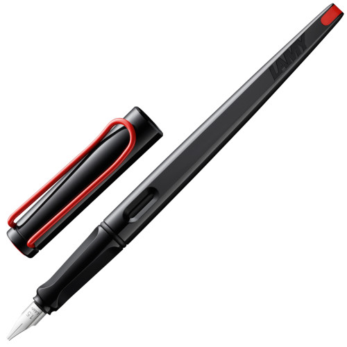 Чернильная Ручка Lamy Joy Светящаяся Черная с красной клипсой 1,5 мм / Чернила T10 Синие [015] (4014519651109)