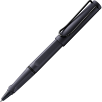 Ручка-роллер Lamy Safari Стальная черная / Стержень M63 1,0 мм Синий [3E2] (4014519765073)