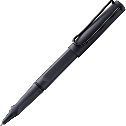 Ручка-роллер Lamy Safari Стальная черная / Стержень M63 1,0 мм Синий [3E2] (4014519765073)