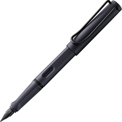 Чернильная Ручка Lamy Safari Стальная черная F/Чернила T10 Синие [0Е2] (4014519769453)