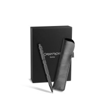 Набор шариковая ручка с кожаным чехлом Caran d'Ache Ecridor Black Edition в подарочном боксе (7630002360364)