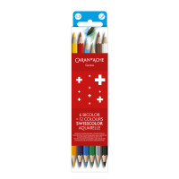 Набір акварельних олівців Caran d'Ache Swisscolor Bicolor Картонний бокс, 6 шт (7630002362061)  