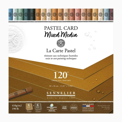Блок пастельной бумаги Sennelier Pastel Card, 30х30 см, 12 листов, Земляные оттенки