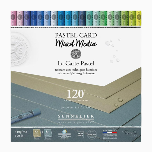 Блок пастельной бумаги Sennelier Pastel Card, 30х30 см, 12 листов, Оттенки серого