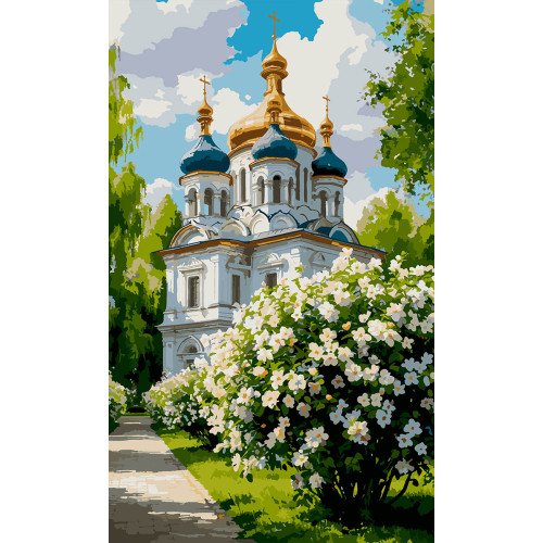 Картина по номерам SANTI Храм весной 30х50 см
