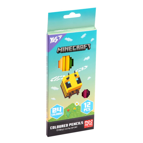 Карандаши цветные Yes 12/24 цветов Minecraft Spring