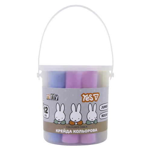 Мел цветной Yes Miffy JUMBO, 12 шт, в ведре