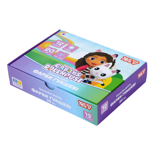 Краски гуашевые Yes Gabby Dollhouse 12 цветов 20 мл