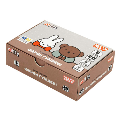 Краски гуашевые Yes Miffy 6 цветов 20 мл