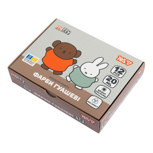 Краски гуашевые Yes Miffy 12 цветов 20 мл